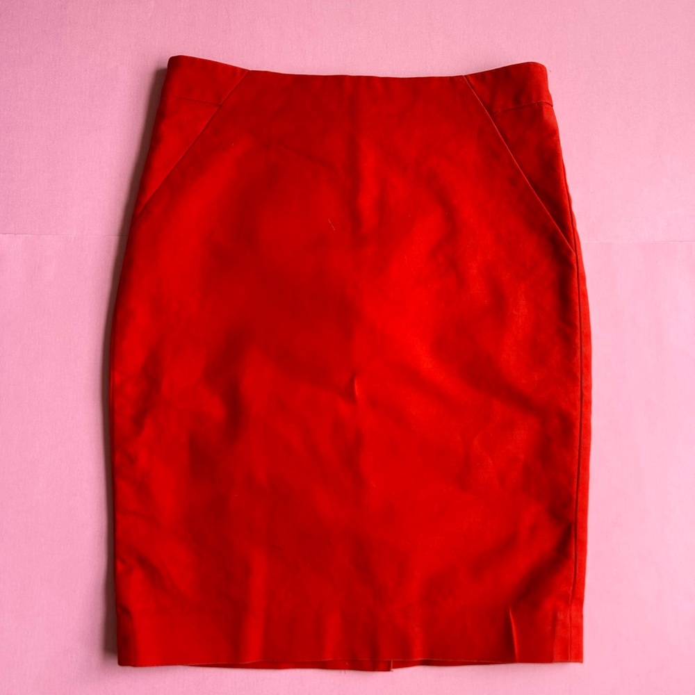The Limited Cotton Vermillion Business Casual Mini Pencil Skirt